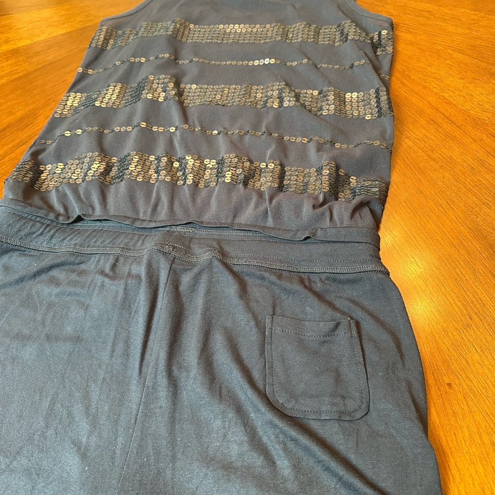 Emporio Armani Navy Blue Sequin Detail Romper | Size 4 - Picture 10 of 11